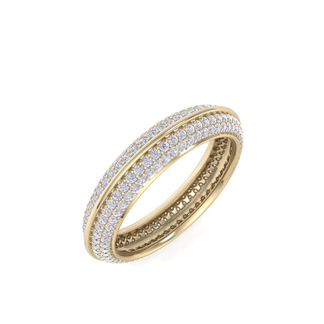 Eternity band in yellow gold with white diamonds of 0.96 ct in weight
