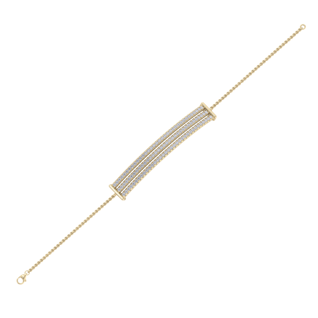 Bar diamond bracelet in white gold with white diamonds of 0.93 ct in weight