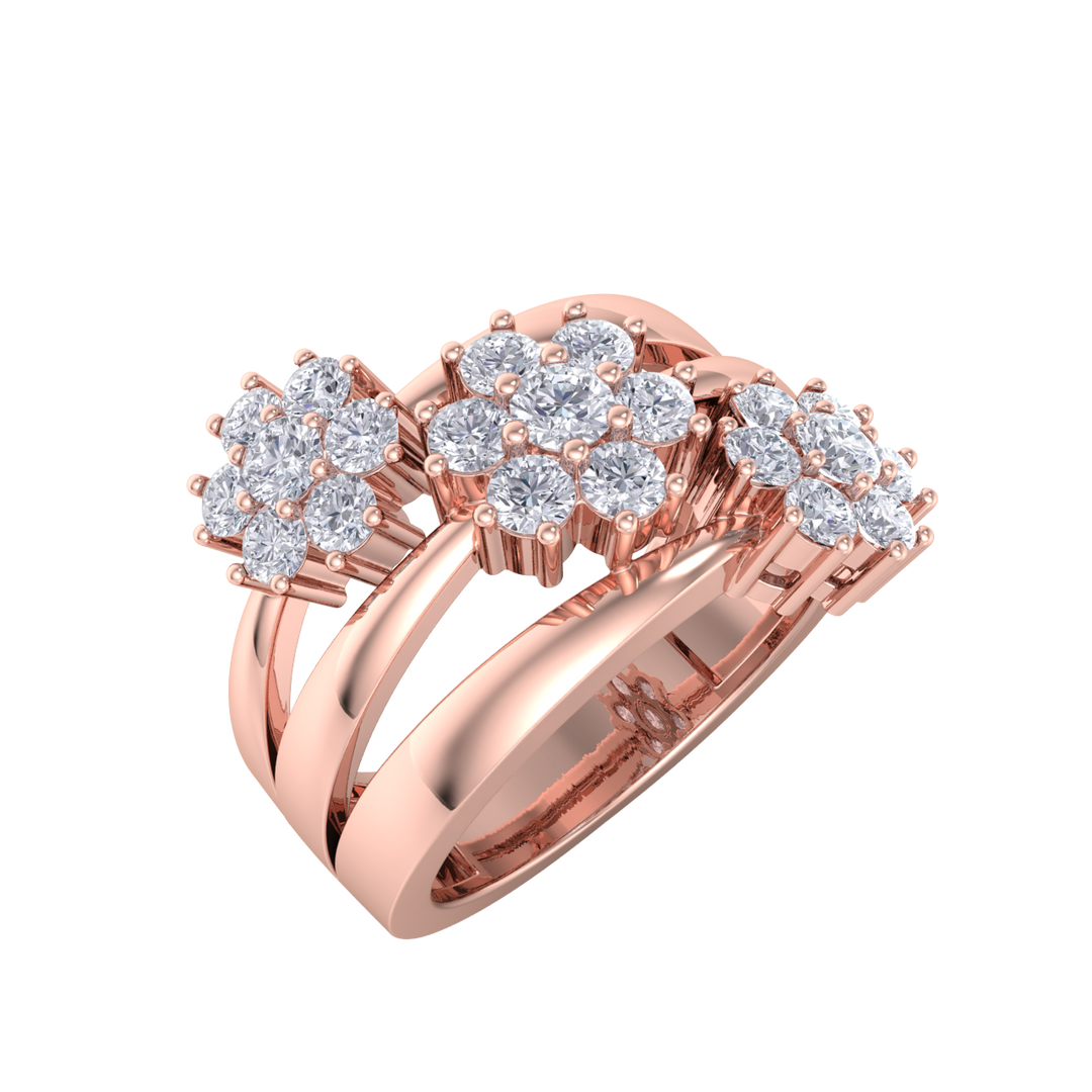 Beautiful ring in white gold with white diamonds of 0.88 ct in weight