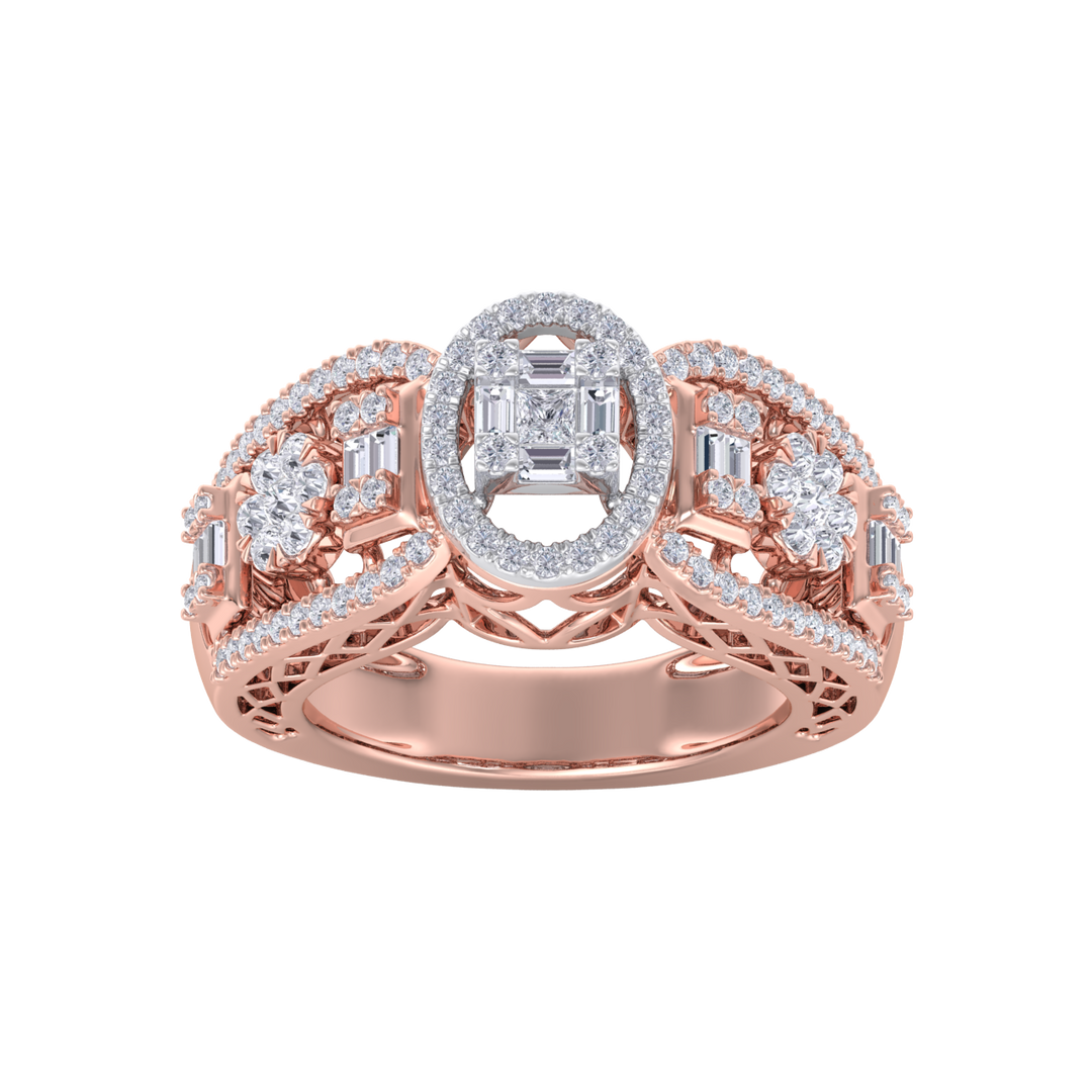 Diamond ring in white gold with white diamonds of 0.99 ct in weight