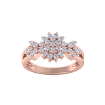 Load image into Gallery viewer, Elegant flower ring in yellow gold with white diamonds of 0.60 ct in weight
