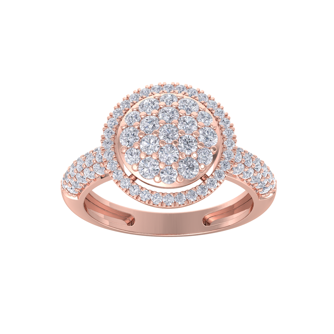 Beautiful ring in white gold with white diamonds of 1.09 ct in weight