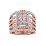 Load image into Gallery viewer, Statement Diamond ring in rose gold with white diamonds of 1.52 ct in weight
