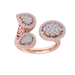 Load image into Gallery viewer, Statement ring in rose gold with white diamonds of 0.73 ct in weight
