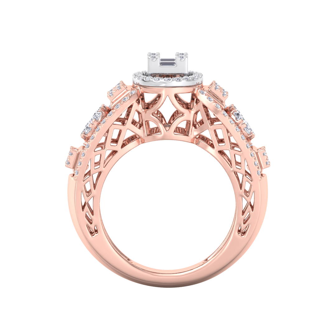 Diamond ring in white gold with white diamonds of 0.99 ct in weight