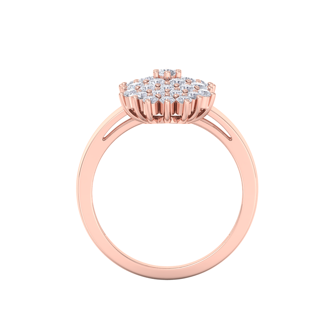 Beautiful ring in rose gold with white diamonds of 1.22 ct in weight