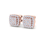 Load image into Gallery viewer, Classic stud earrings in yellow gold with white diamonds of 0.50 ct in weight
