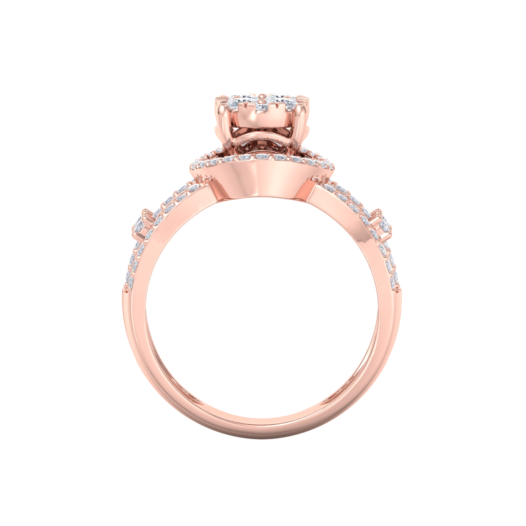 Fashion ring in white gold with white diamonds of 0.75 ct in weight