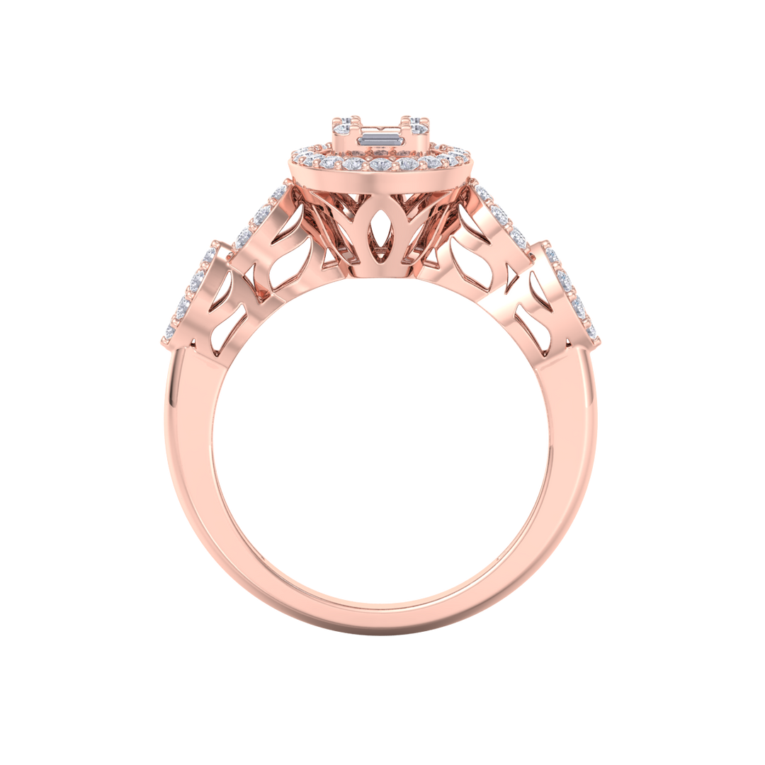 Beautiful ring in rose gold with white diamonds of 0.52 ct in weight