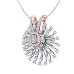 Load image into Gallery viewer, Flower Pendant in rose gold with white diamonds of 2.08 ct in weight
