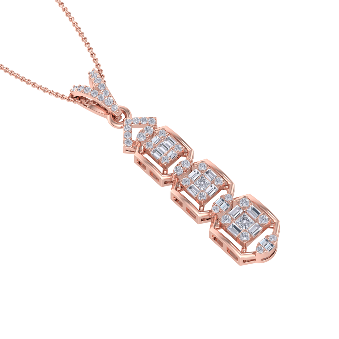 Pendant in white gold with white diamonds of 0.63 ct in weight