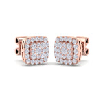 Load image into Gallery viewer, Classic stud earrings in yellow gold with white diamonds of 0.50 ct in weight
