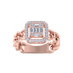 Load image into Gallery viewer, Statement Chain Ring in yellow gold with white diamonds of 0.41 ct in weight
