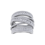 Load image into Gallery viewer, Multi-band diamond ring in yellow gold with white diamonds of 2.69 ct in weight
