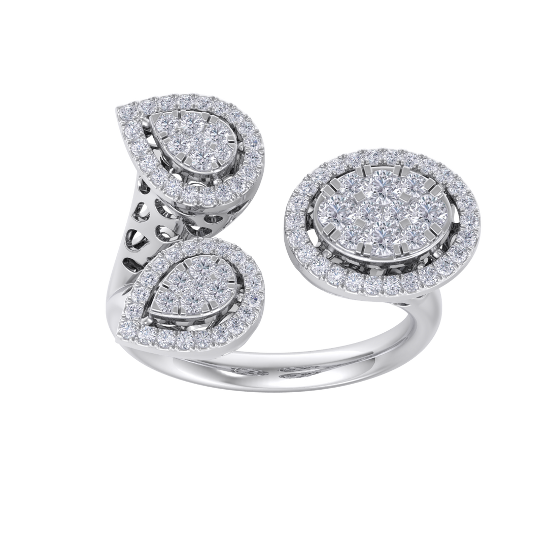 Statement ring in yellow gold with white diamonds of 0.73 ct in weight