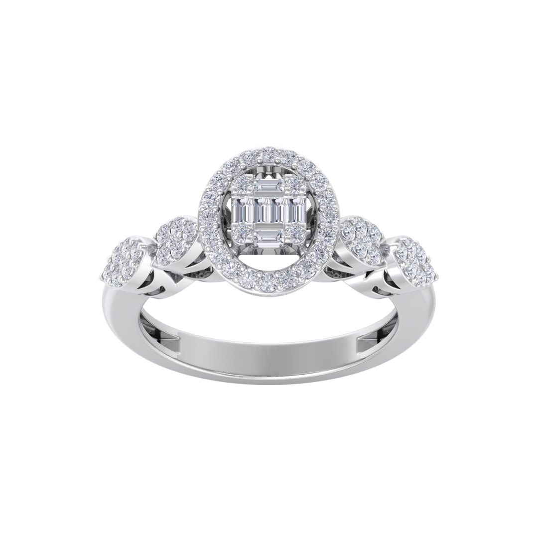 Beautiful ring in rose gold with white diamonds of 0.52 ct in weight