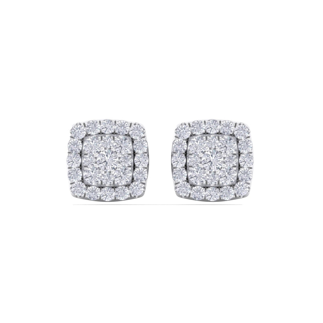 Classic stud earrings in yellow gold with white diamonds of 0.50 ct in weight