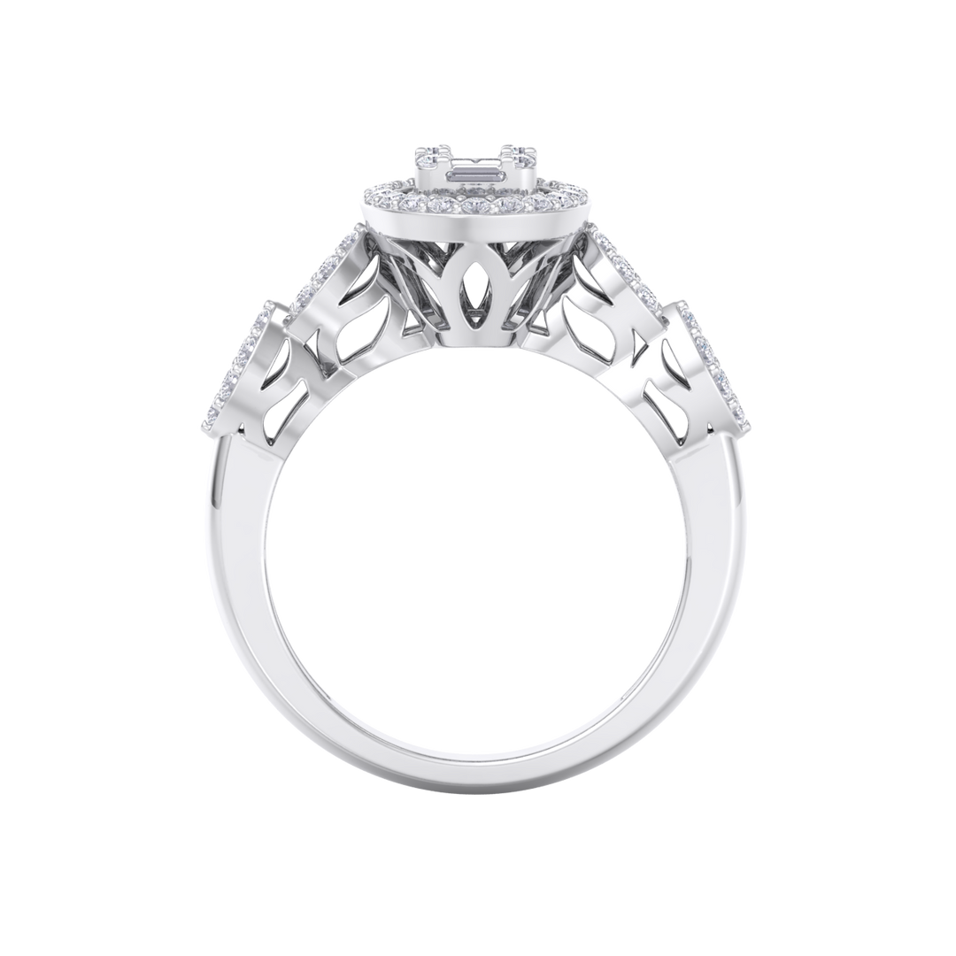 Beautiful ring in rose gold with white diamonds of 0.52 ct in weight
