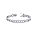 Load image into Gallery viewer, Chain diamond bracelet in white gold with white diamonds of 3.17 ct in weight
