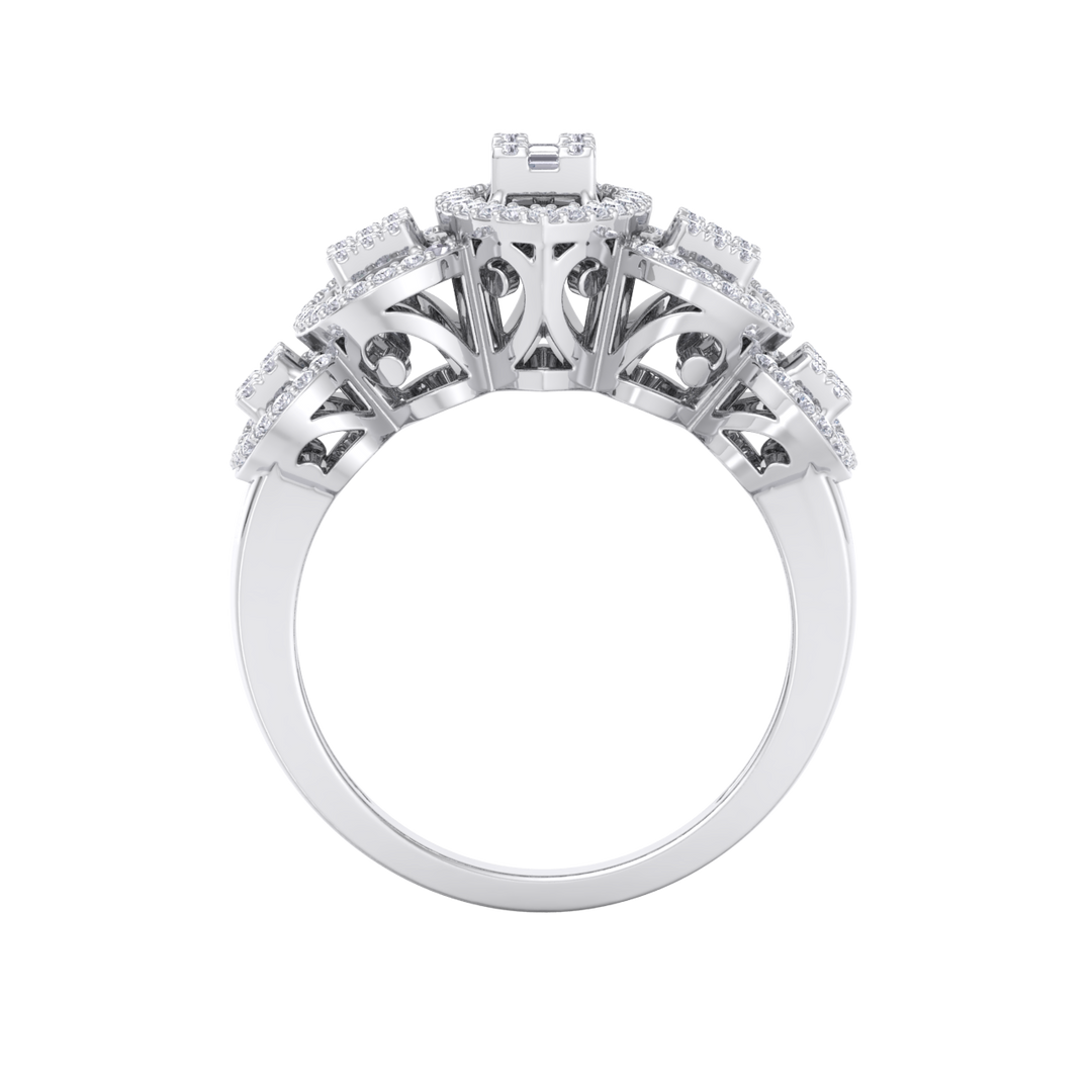 Beautiful ring in rose gold with white diamonds of 0.63 ct in weight