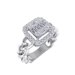 Load image into Gallery viewer, Statement Chain Ring in white gold with white diamonds of 0.41 ct in weight
