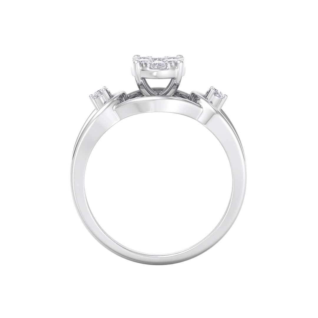 Beautiful ring in rose gold with white diamonds of 0.36 ct in weight