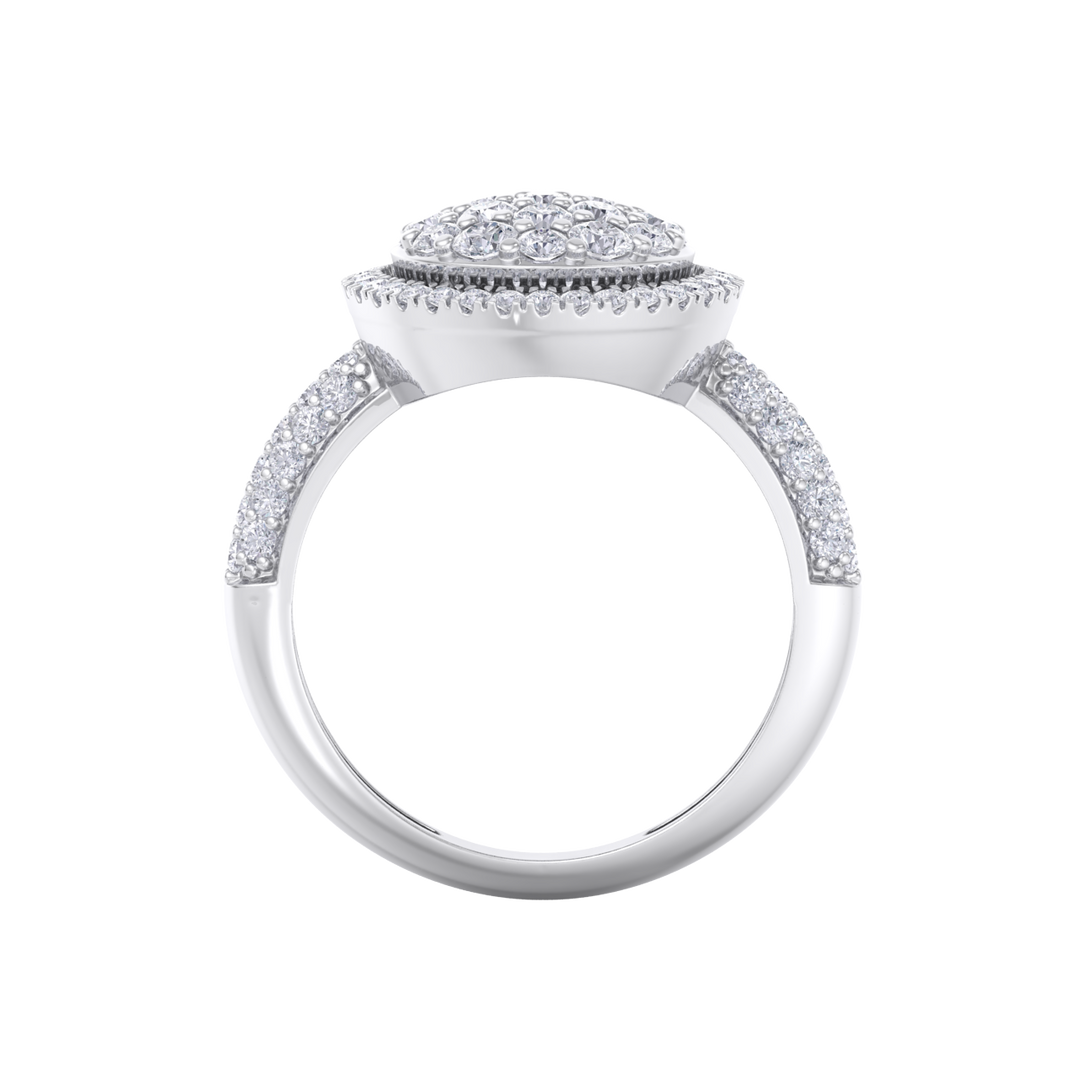 Beautiful ring in white gold with white diamonds of 1.09 ct in weight