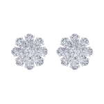 Load image into Gallery viewer, Flower stud earrings in rose gold with white diamonds of 6.18 ct in weight
