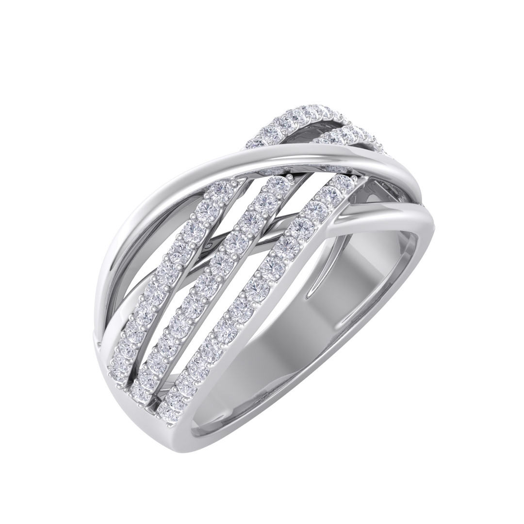 Elegant Diamond ring in white gold with white diamonds of 0.55 ct in weight
