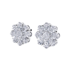 Load image into Gallery viewer, Flower stud earrings in yellow gold with white diamonds of 6.18 ct in weight
