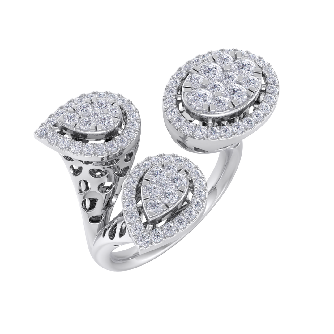 Statement ring in yellow gold with white diamonds of 0.73 ct in weight