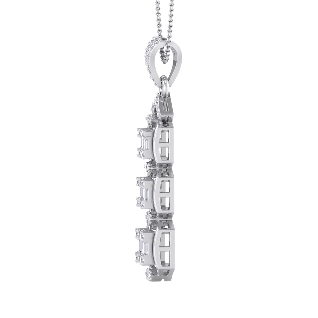 Pendant in white gold with white diamonds of 0.63 ct in weight