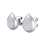 Load image into Gallery viewer, Pear shaped stud earrings in yellow gold with white diamonds of 0.13 ct in weight
