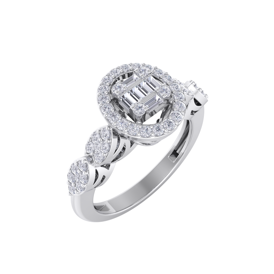 Beautiful ring in yellow gold with white diamonds of 0.52 ct in weight