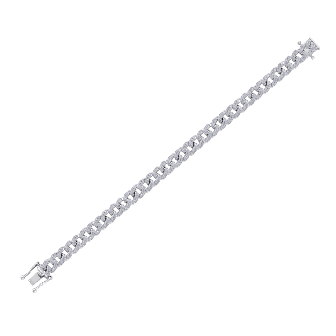 Chain diamond bracelet in white gold with white diamonds of 3.17 ct in weight