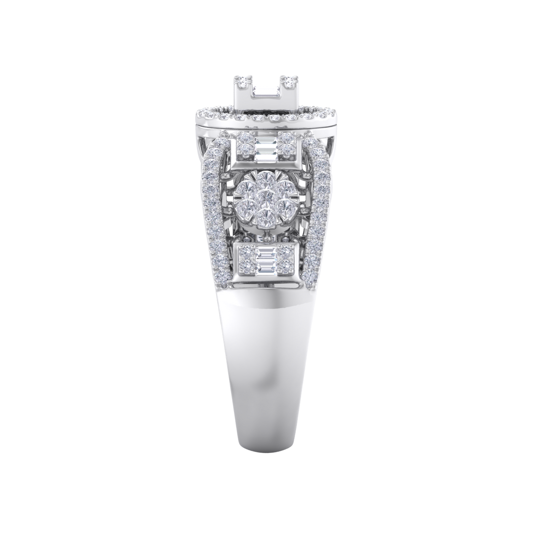 Diamond ring in white gold with white diamonds of 0.99 ct in weight