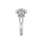 Load image into Gallery viewer, Elegant flower ring in yellow gold with white diamonds of 0.60 ct in weight
