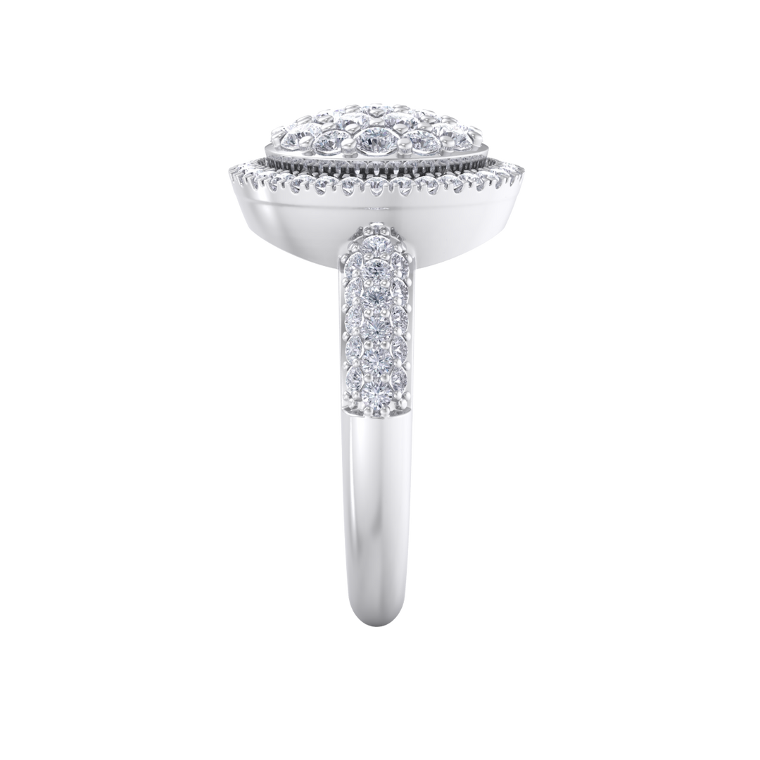Beautiful ring in white gold with white diamonds of 1.09 ct in weight