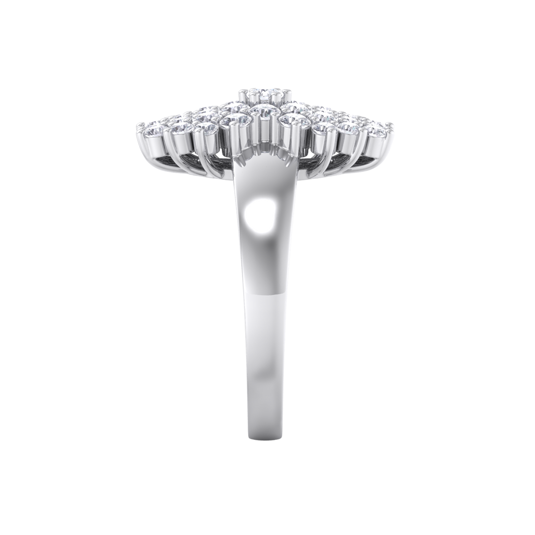 Beautiful ring in rose gold with white diamonds of 1.22 ct in weight