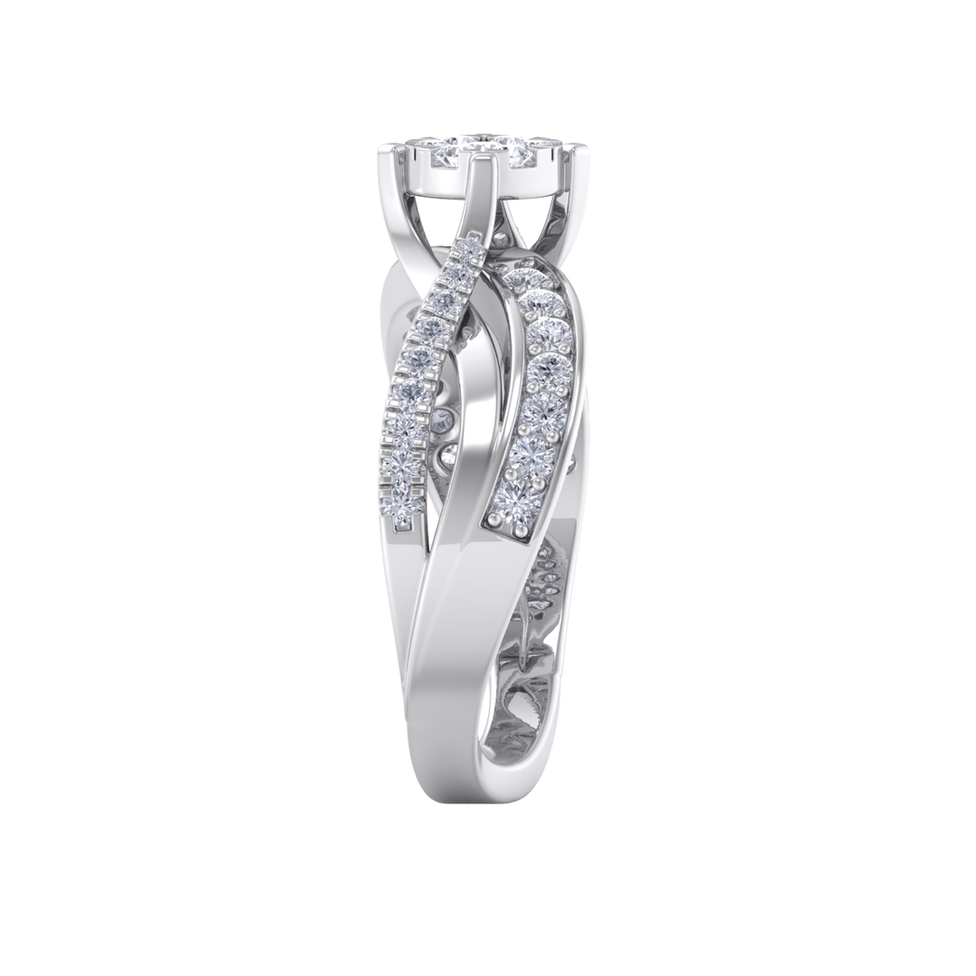Diamond ring in rose gold with white diamonds of 0.58 ct in weight