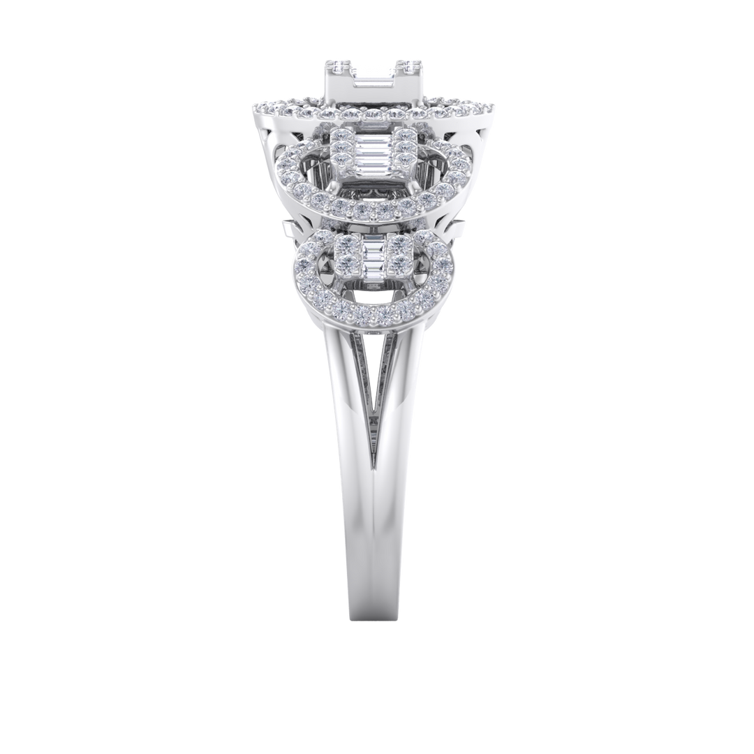 Beautiful ring in rose gold with white diamonds of 0.63 ct in weight