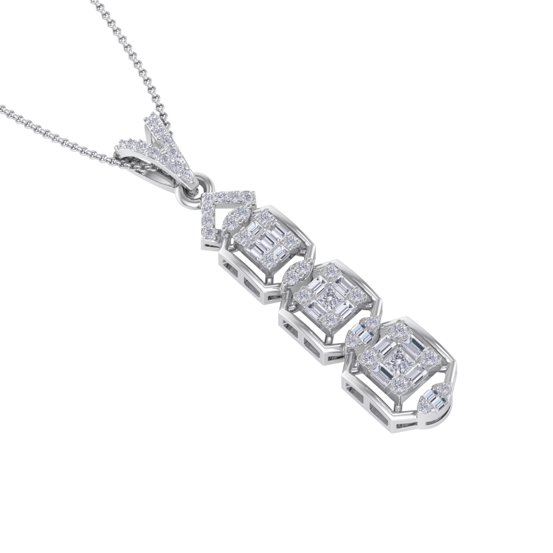Pendant in white gold with white diamonds of 0.63 ct in weight