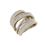 Load image into Gallery viewer, Multi-band diamond ring in yellow gold with white diamonds of 2.69 ct in weight
