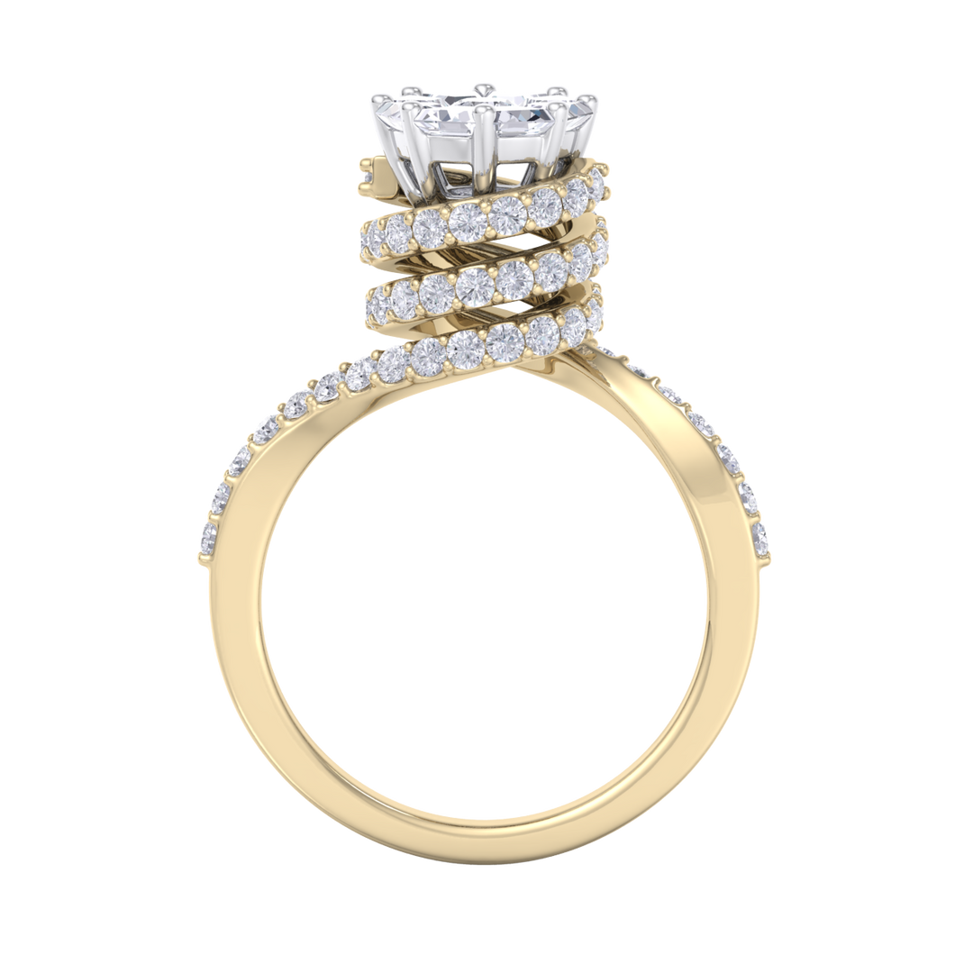 Beautiful Diamond ring in rose gold with white diamonds of 2.04 ct in weight
