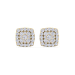Load image into Gallery viewer, Classic stud earrings in yellow gold with white diamonds of 0.50 ct in weight
