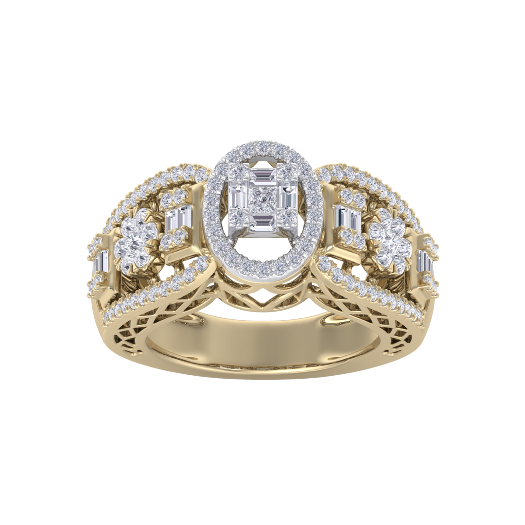 Diamond ring in white gold with white diamonds of 0.99 ct in weight