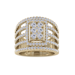 Load image into Gallery viewer, Statement Diamond ring in yellow gold with white diamonds of 1.52 ct in weight
