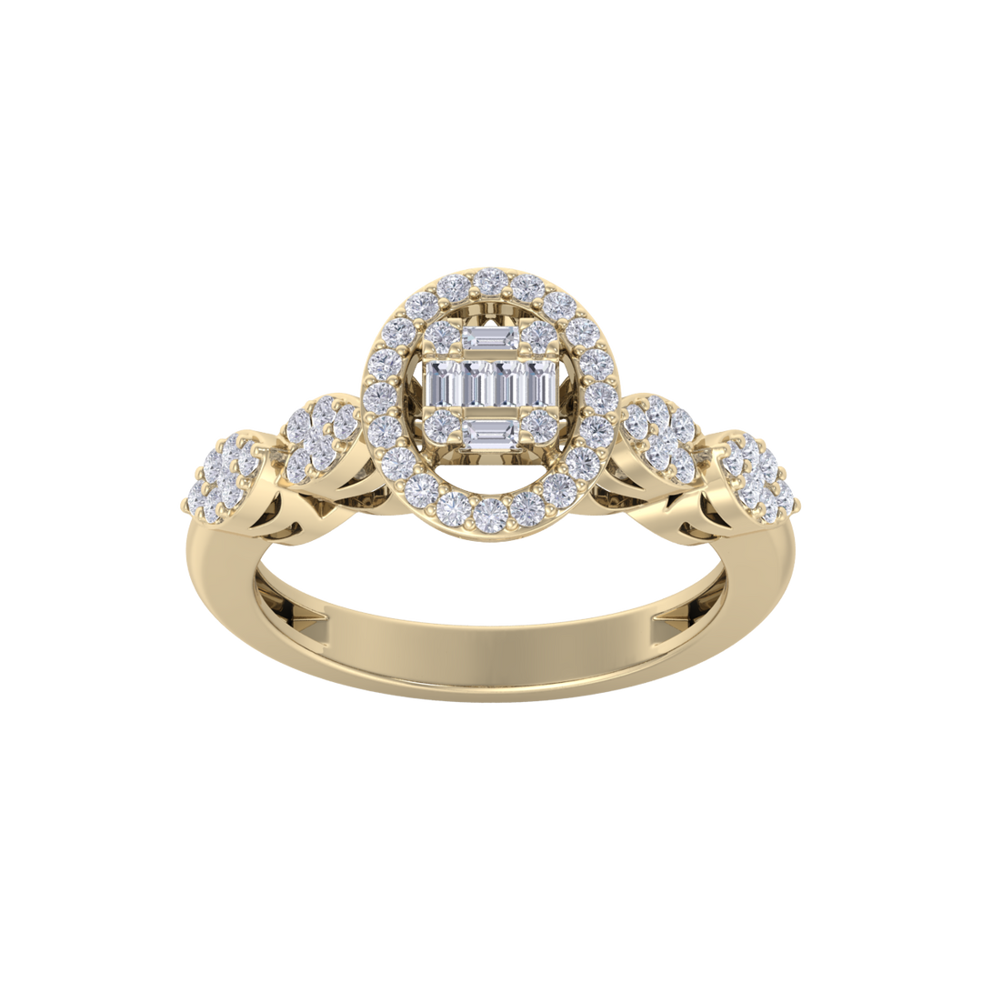 Beautiful ring in rose gold with white diamonds of 0.52 ct in weight