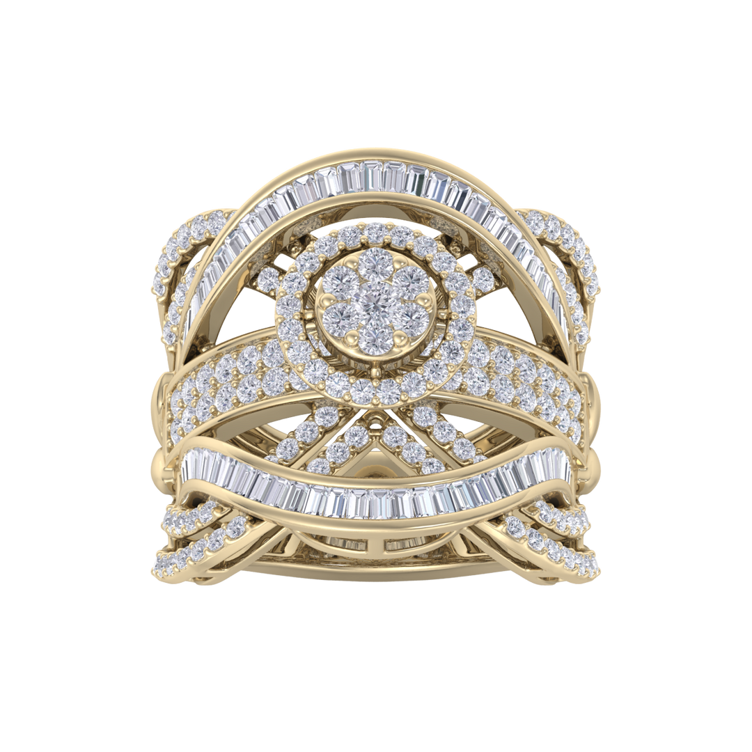 Statement Diamond ring in white gold with white diamonds of 2.32 ct in weight