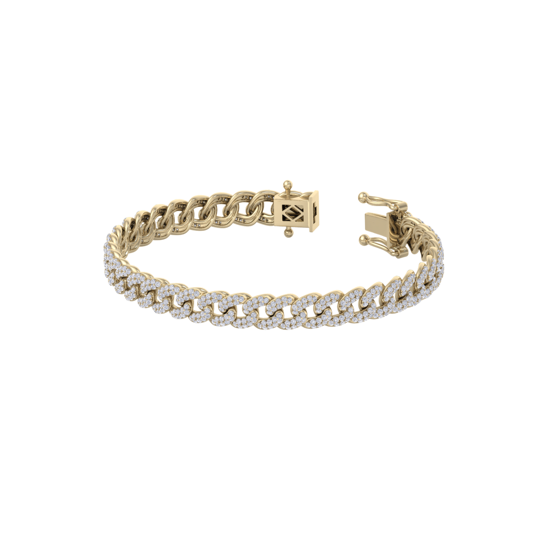 Chain diamond bracelet in white gold with white diamonds of 3.17 ct in weight